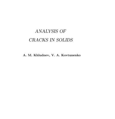 خرید و دانلود نسخه کامل کتاب Analysis of cracks in solids