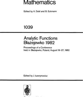 خرید و دانلود نسخه کامل کتاب Analytic functions. Blazejewko 1982. Proceedings of a conference