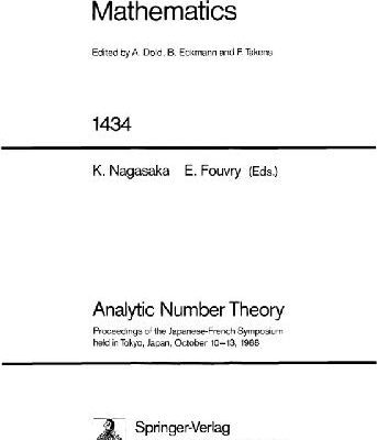 خرید و دانلود نسخه کامل کتاب Analytic Number Theory: Proceedings of the Japanese-French Symposium Held in Tokyo
