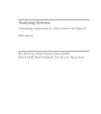 خرید و دانلود نسخه کامل کتاب Analyzing Systems: Determining Requirements for Object-Oriented Development (Bcs Practitioner)