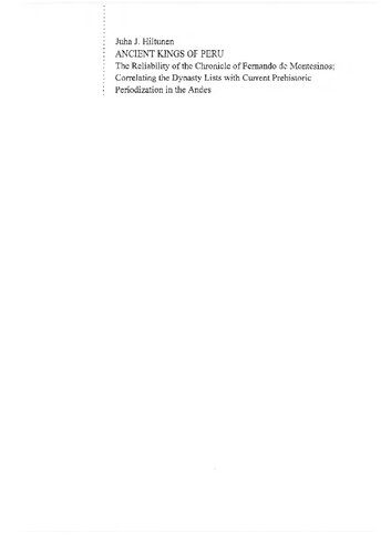 خرید و دانلود نسخه کامل کتاب Ancient Kings of Peru. The Reliability of the Chronicle of Fernando de Montesinos; Correlating the Dynasty Lists with Current Prehistoric Periodization in the Andes_68c4e6f72c604.jpeg خرید و دانلود نسخه کامل کتاب Ancient Kings of Peru. The Reliability of the Chronicle of Fernando de Montesinos; Correlating the Dynasty Lists with Current Prehistoric Periodization in the Andes