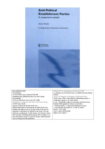 خرید و دانلود نسخه کامل کتاب Anti-Political Establishment Parties: A Comparative Analysis (Extremism and Democracy)_68b53b68c0be1.jpeg خرید و دانلود نسخه کامل کتاب Anti-Political Establishment Parties: A Comparative Analysis (Extremism and Democracy)