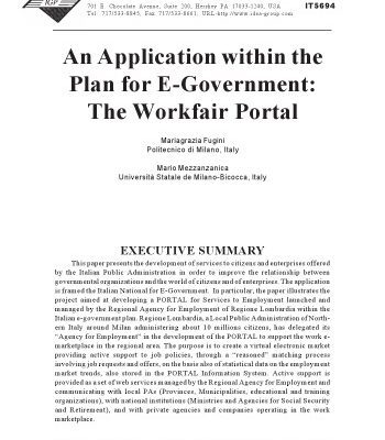 خرید و دانلود نسخه کامل کتاب Application within the Plan for E-Government: The Workfair Portal