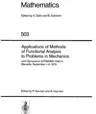 خرید و دانلود نسخه کامل کتاب Applications Of Methods Of Functional Analysis To Problems In Mechanics