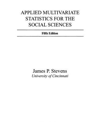 خرید و دانلود نسخه کامل کتاب Applied Multivariate Statistics for the Social Sciences, Fifth Edition