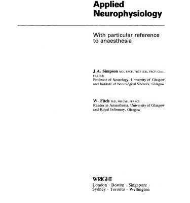 خرید و دانلود نسخه کامل کتاب Applied Neurophysiology. With Particular Reference to Anaesthesia