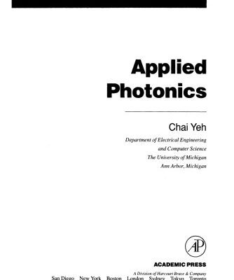 خرید و دانلود نسخه کامل کتاب Applied Photonics
