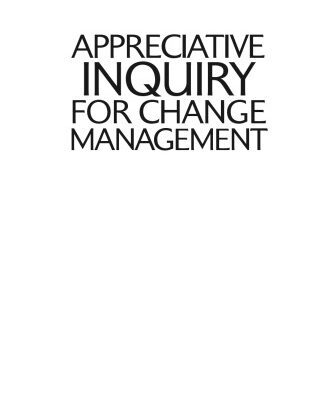 خرید و دانلود نسخه کامل کتاب Appreciative Inquiry for Change Management: Using AI to Facilitate Organizational Development