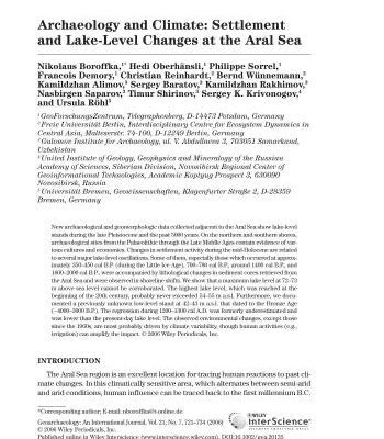 خرید و دانلود نسخه کامل کتاب Archaeology and Climate: Settlement and Lake-Level Changes at the Aral Sea