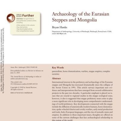 خرید و دانلود نسخه کامل کتاب Archaeology of the Eurasian Steppes and Mongolia