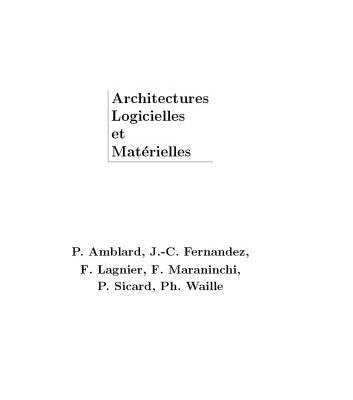 خرید و دانلود نسخه کامل کتاب Architectures Logicielles et Materielles