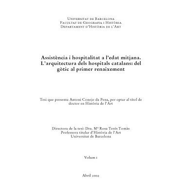 خرید و دانلود نسخه کامل کتاب Assistència i hospitalitat a l’edat mitjana : l’arquitectura dels hospitals catalans : del gòtic al primer renaixement