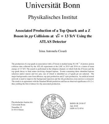 خرید و دانلود نسخه کامل کتاب Associated Production of a Top Quark and a Z Boson in pp Collisions at 13 TeV Using the ATLAS Detector