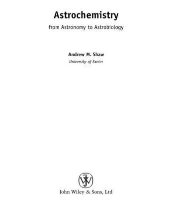 خرید و دانلود نسخه کامل کتاب Astrochemistry: From Astronomy to Astrobiology (2006)(en)(344s)