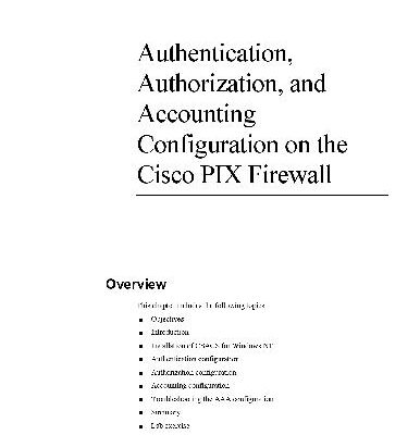 خرید و دانلود نسخه کامل کتاب Authentication Authorization and Accounting Configuration on the Cisco PIX Firewall