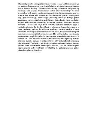 خرید و دانلود نسخه کامل کتاب Autoimmune Neurological Disease