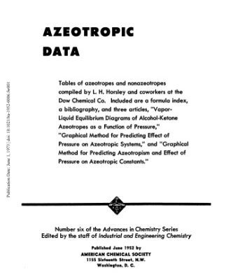 خرید و دانلود نسخه کامل کتاب Azeotropic Data: Tables of Azeotropes and Nonazeotropes