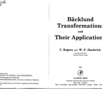 خرید و دانلود نسخه کامل کتاب Bäcklund Transformations and Their Applications