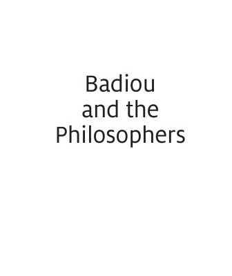 خرید و دانلود نسخه کامل کتاب Badiou and the Philosophers: Interrogating 1960s French Philosophy