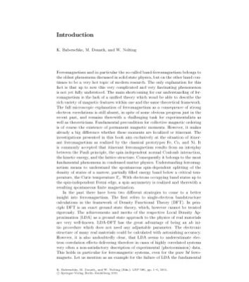 خرید و دانلود نسخه کامل کتاب Band-Ferromagnetism: Ground-State and Finite-Temperature Phenomena