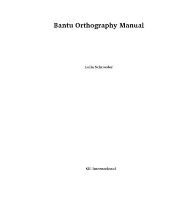 خرید و دانلود نسخه کامل کتاب Bantu Orthography Manual