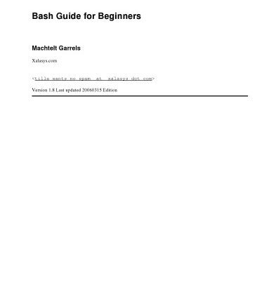 خرید و دانلود نسخه کامل کتاب Bash Guide For Beginners