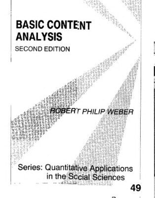 خرید و دانلود نسخه کامل کتاب Basic Content Analysis 2nd Edition (Quantitative Applications in the Social Sciences Vol 49)