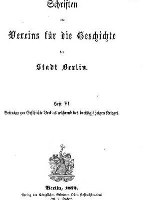 خرید و دانلود نسخه کامل کتاب Beiträge zur Geschichte Berlins während des Dreißigjährigen Krieges