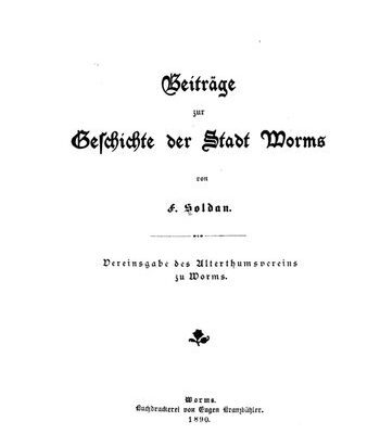 خرید و دانلود نسخه کامل کتاب Beiträge zur Geschichte der Stadt Worms