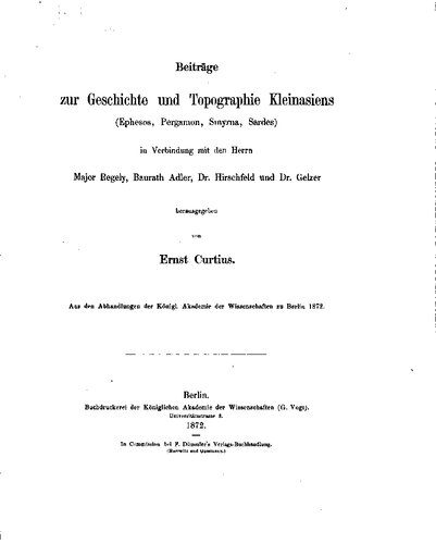 خرید و دانلود نسخه کامل کتاب Beiträge zur Geschichte und Topographie Kleinasiens (Ephesos, Pergamon, Smyrna, Sardes) in Verbindung mit den Herrn Major Regely, Baurat Adler, Dr. Hirschfeld und Dr. Gelzer_68c063c8babcf.jpeg خرید و دانلود نسخه کامل کتاب Beiträge zur Geschichte und Topographie Kleinasiens (Ephesos, Pergamon, Smyrna, Sardes) in Verbindung mit den Herrn Major Regely, Baurat Adler, Dr. Hirschfeld und Dr. Gelzer