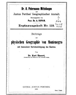 خرید و دانلود نسخه کامل کتاب Beiträge zur physischen Geographie von Montenegro mit besonderer Berücksichtigung des Karstes