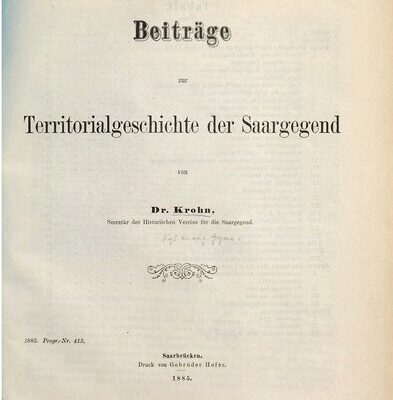 خرید و دانلود نسخه کامل کتاب Beiträge zur Territorialgeschichte der Saargegend