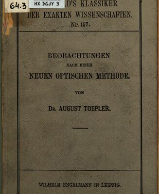 خرید و دانلود نسخه کامل کتاب Beobachtungen nach einer neuen optischen Methode : Ein Beitrag zur Experimentalphysik