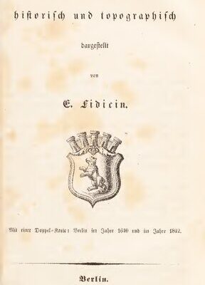 خرید و دانلود نسخه کامل کتاب Berlin, historisch und topographisch betrachtet