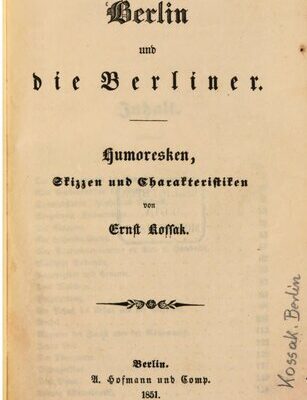 خرید و دانلود نسخه کامل کتاب Berlin und die Berliner. Humoresken, Skizzen und Charakteristiken