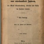 خرید و دانلود نسخه کامل کتاب Berlin vor vierhundert Jahren, die Mark Brandenburg, Berlin und Cöln im Jahre 1451