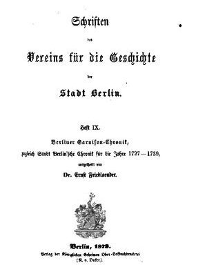 خرید و دانلود نسخه کامل کتاب Berliner Garnison-Chronik, zugleich Stadt Berlin’sche Chronik für die Jahre 1727-1739