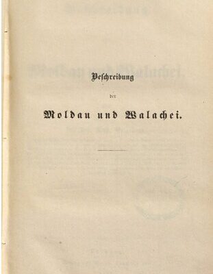خرید و دانلود نسخه کامل کتاب Beschreibung von Moldau und Walachei