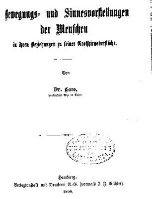 خرید و دانلود نسخه کامل کتاب Bewegungs- und Sinnesvorstellungen der Menschen in ihren Beziehungen zu seiner Großhirnoberfläche