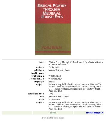 خرید و دانلود نسخه کامل کتاب Biblical Poetry Through Medieval Jewish Eyes (Indiana Studies in Biblical Literature)