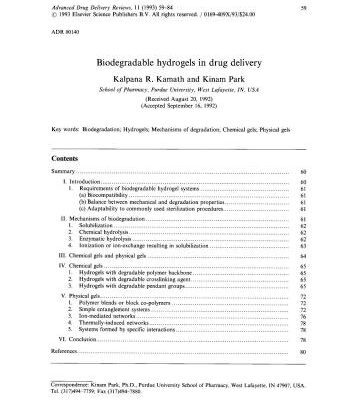 خرید و دانلود نسخه کامل کتاب Biodegradable hydrogels in drug delivery