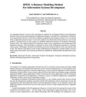 خرید و دانلود نسخه کامل کتاب BMM: a business modelling method for information systems development