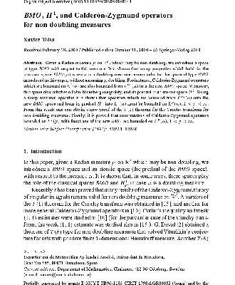 خرید و دانلود نسخه کامل کتاب BMO, H1, and Calderon-Zygmund operators for non doubling measures