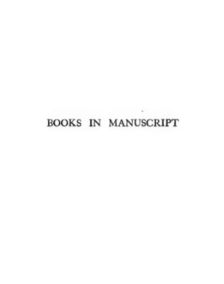 خرید و دانلود نسخه کامل کتاب Books in Manuscript: A Short Introduction to Their Study and Use (2nd ed)