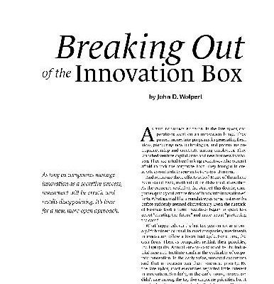 خرید و دانلود نسخه کامل کتاب Breaking out of the Innovation Box – Wolpert
