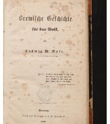 خرید و دانلود نسخه کامل کتاب Bremische Geschichte für das Volk
