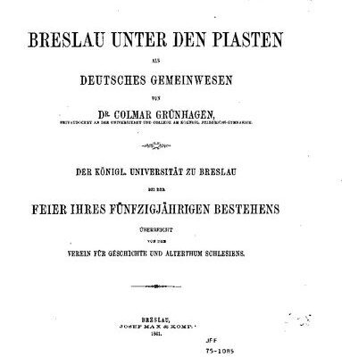 خرید و دانلود نسخه کامل کتاب Breslau unter den Piasten als deutsches Gemeinwesen
