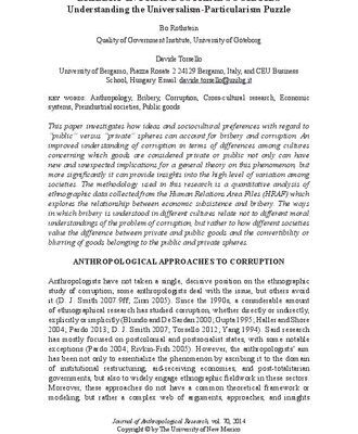 خرید و دانلود نسخه کامل کتاب Bribery in Preindustrial Societies