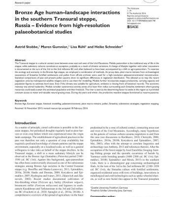 خرید و دانلود نسخه کامل کتاب Bronze Age human-landscape interactions in the southern Transural steppe, Russia – Evidence from high-resolution palaeobotanical studies