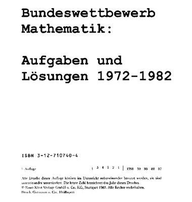 خرید و دانلود نسخه کامل کتاب Bundeswettbewerb Mathematik: Aufgaben und Lösungen 1972-1982